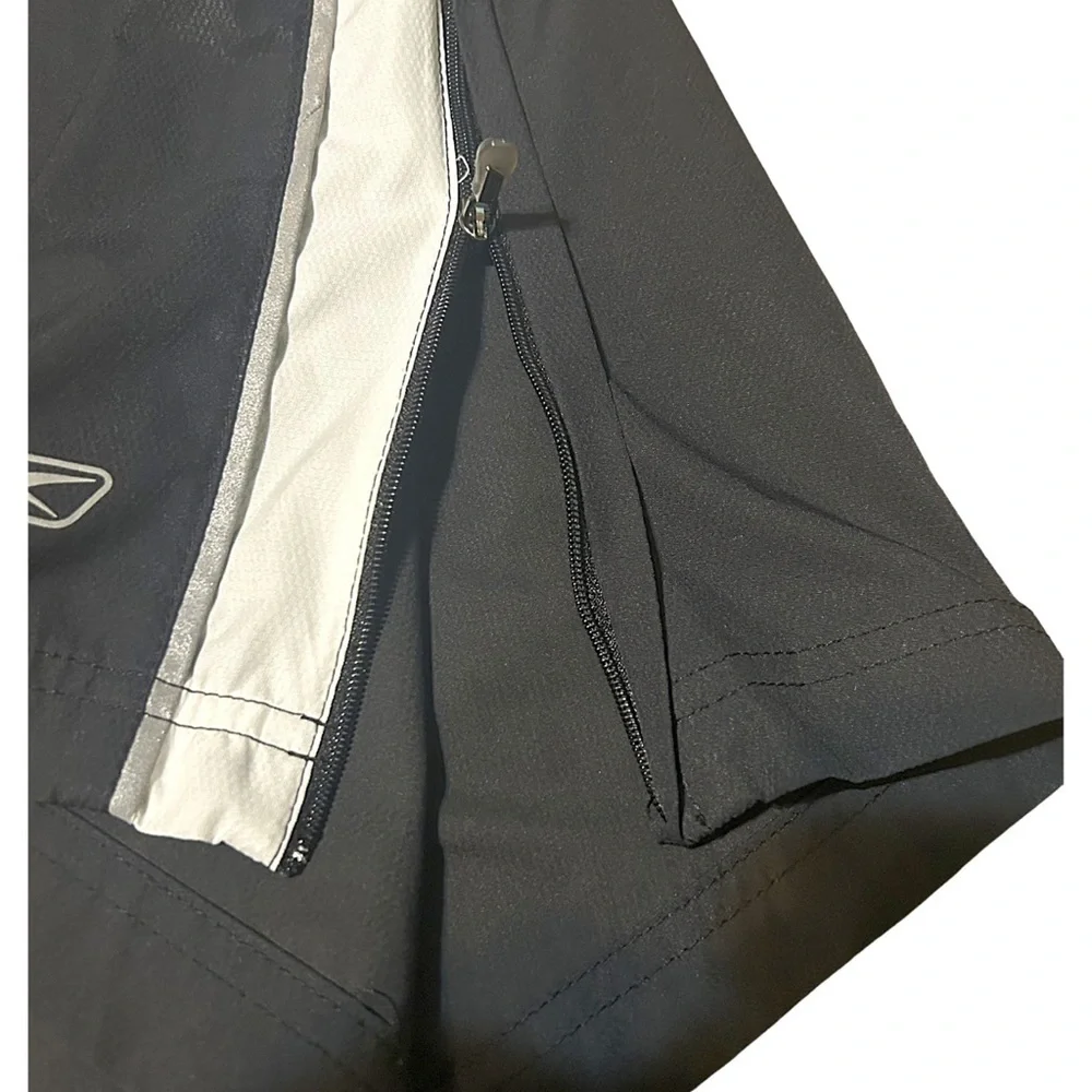Reebok XL Nylon Track Pants Zip Cuff Black White Athletic
